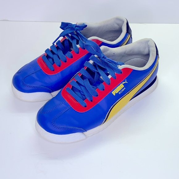 Puma Roma Primary RARE COLORWAY! Women's Size 7.5 Blue/Red and Yellow EUC! - Picture 2 of 10